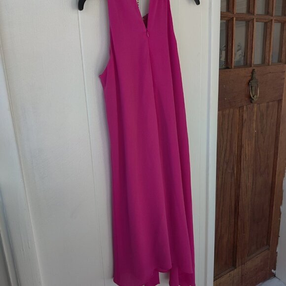 Kensie, Dressing Up and going out . Pink Halter & gold choker. Fluid Pink Fabric - Picture 8 of 9